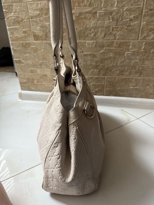 Вінтажна шкіряна сумка-тоут Gucci Sukey Interlocking White,