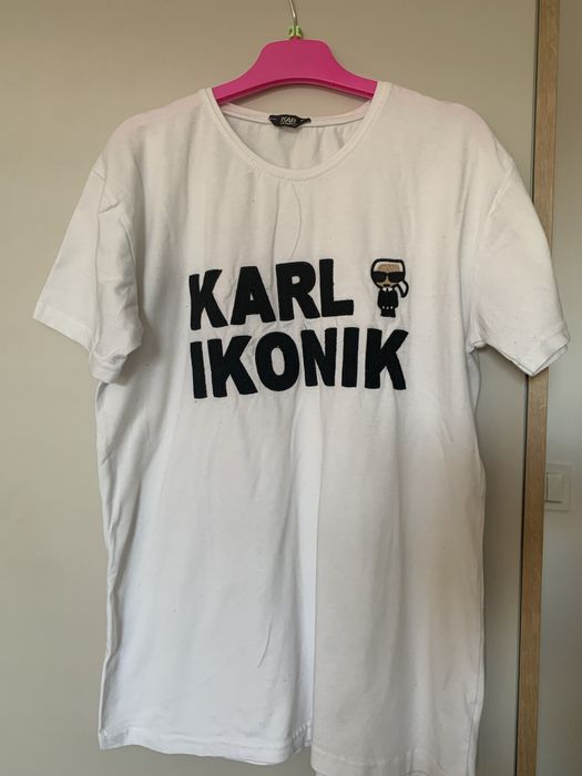 Koszulka biala karl lagerfeld ikonik t-shirt