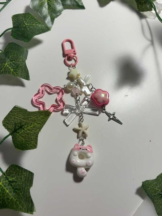 Breloczek ręcznie robiony z motywem z kotka