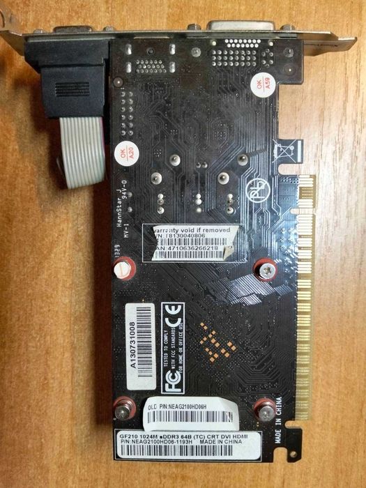 Продам відеокарту NVIDIA GeForce GT 210 — 1GB DDR3 — VGA / DVI / HDMI