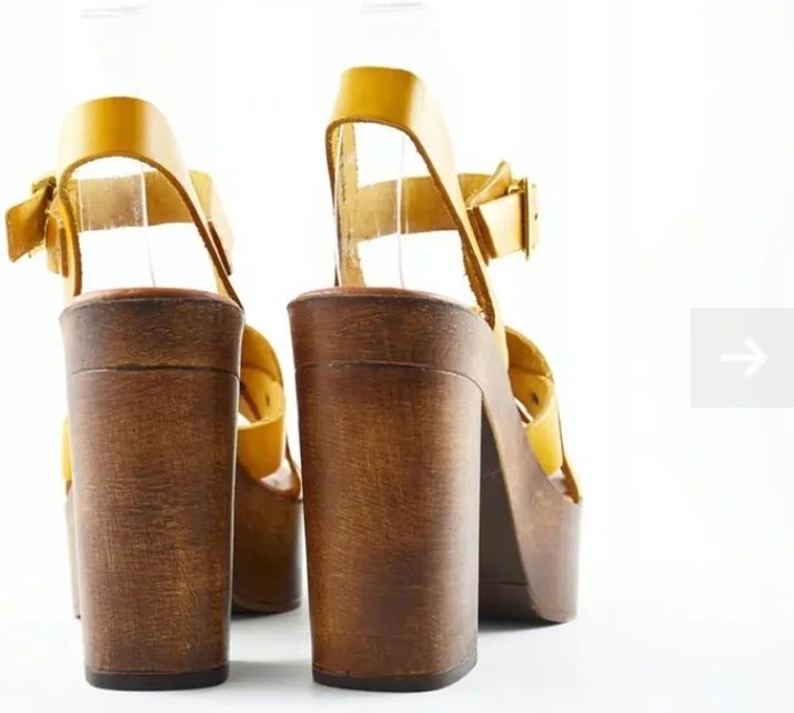 Туфлі босоніжки жіночі River Island - жовті на підборах 37 розмір