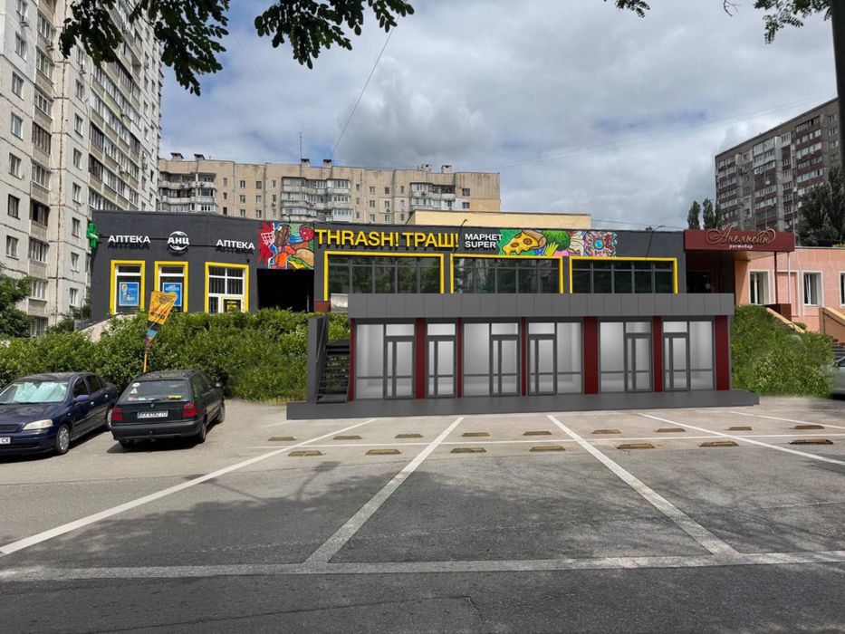 Оренда  стуса 22 10м-320м скляний фасад 1 поверх (маркет, аптека,пошта