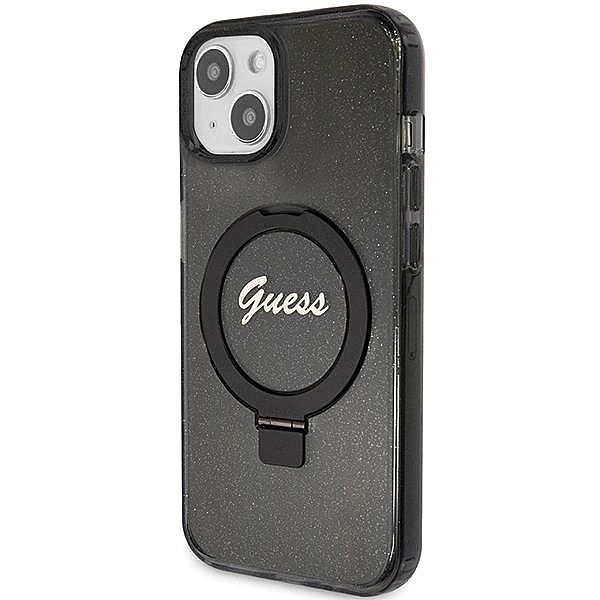 Etui Guess Ring Stand Script Glitter MagSafe na iPhone 15 Plus / 14 Pl