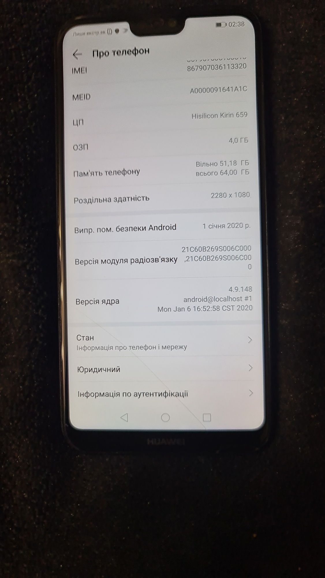 Huawei p20 lite 4/64