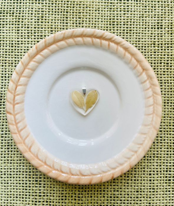 Zawieszka „feuilles” biżuteria żywica srebro handmade