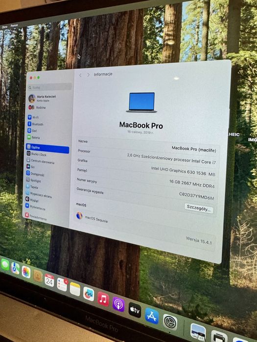 Macbook pro 16 2019 apple 16gb ram 256gb i7