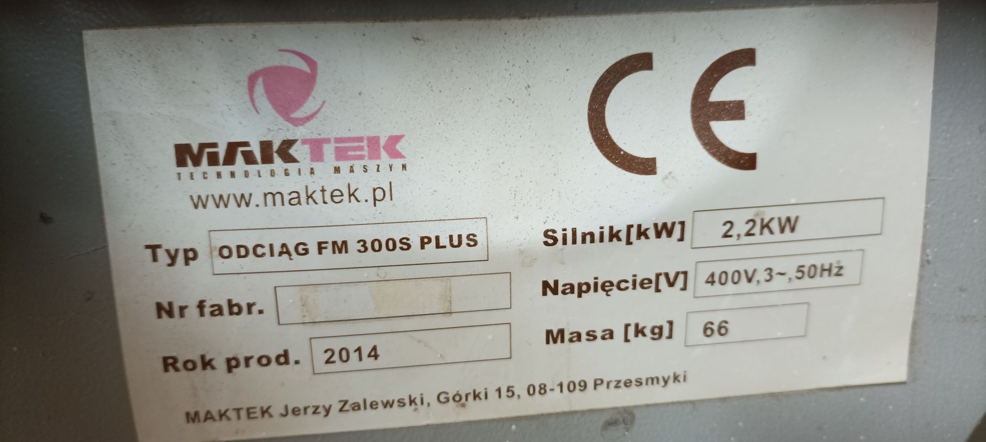 Odciąg wiórów Cormak FM 300 S plus