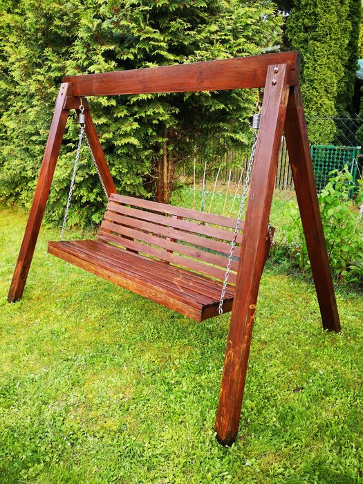 Huśtawka ławkowa ogrodowa, bujawka drewniana
