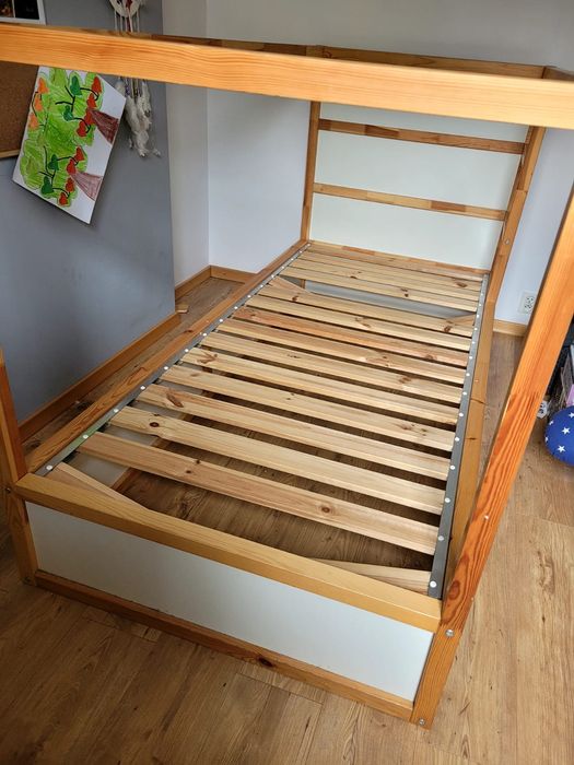 IKEA Łóżko dwustronne, białe/sosnowe