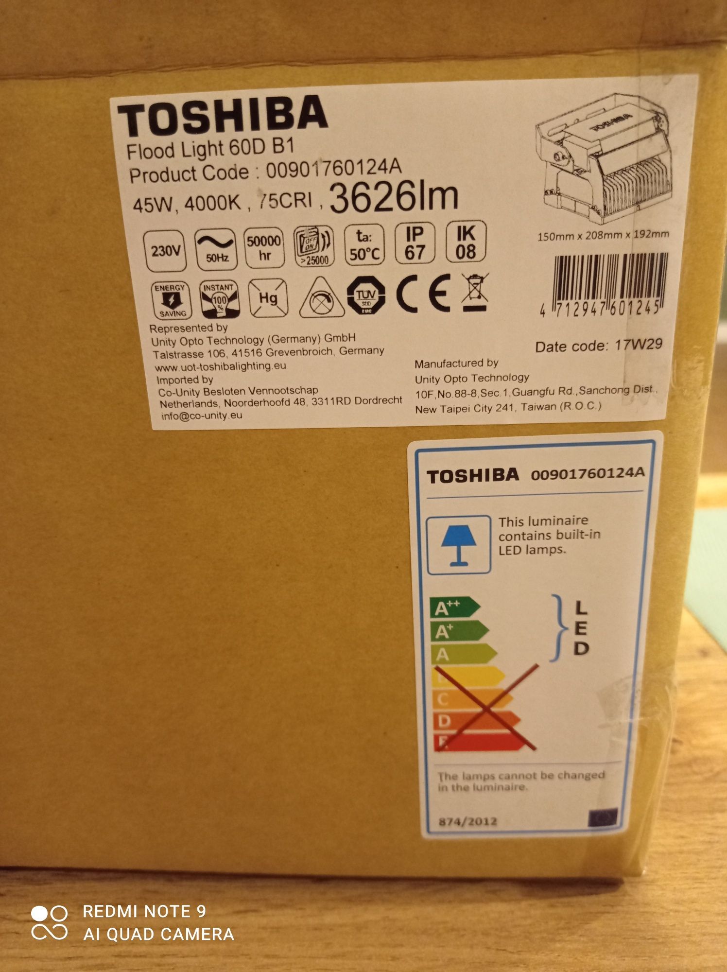 Lampa LED TOSHIBA Floodlight 45W 4000K 60°