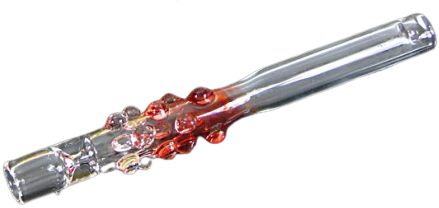 Fajka szklana z dużymi kropkami, długość 12 cm, model Dulawka