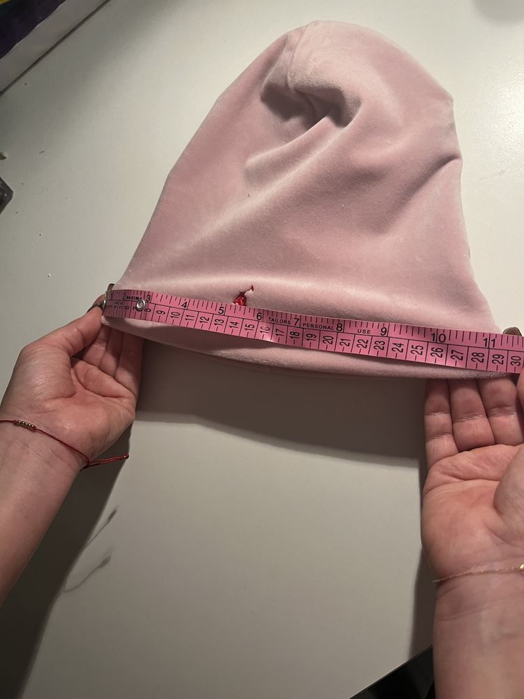Różowa welurowa czapka rozmiar Uni