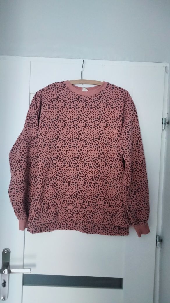 Bluza damska, różowa, ciapki, panterka, dziewczęca, 158/164, S, M, H&M