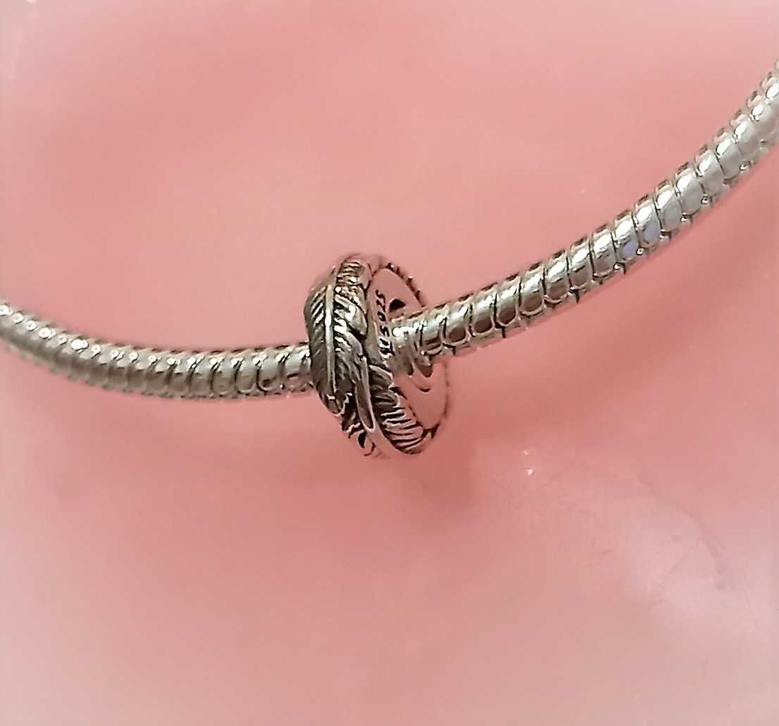 CHARMS do PANDORA separator przekładka PIÓRO S925