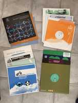 Discos de vinil hard house e techno.