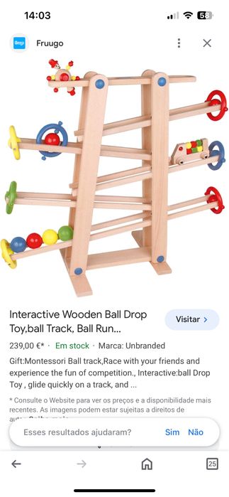 Jogo montessori madeira