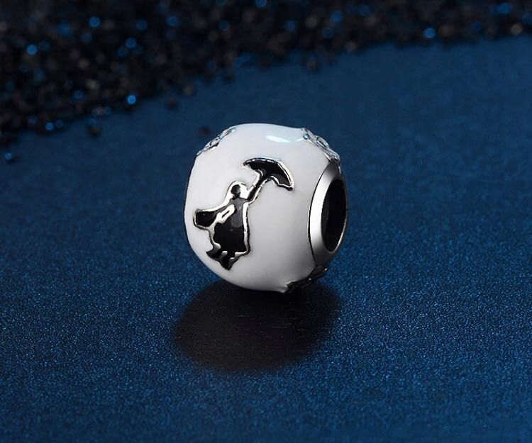 charms do pandora biały Disney mary Poppins kwiat koło