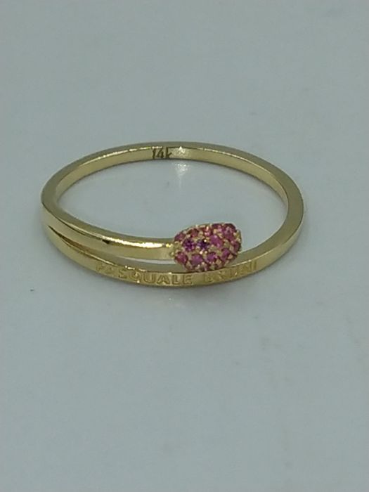 Брендовое золотое кольцо-спичка