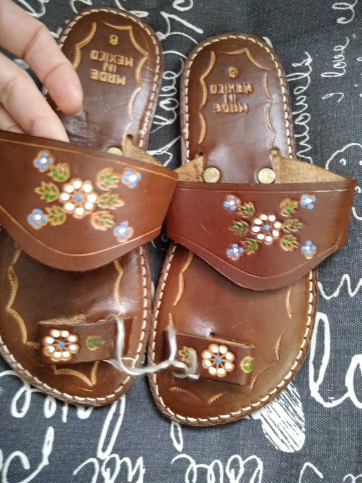 Meksyk skórzane meksykańskie klapki , sandały , ręcznie wykonane