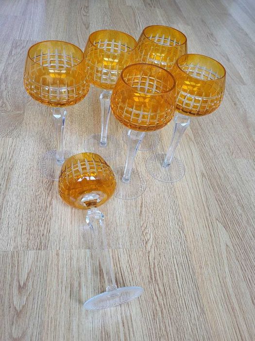 Хрустальные цветные фужеры ГДР