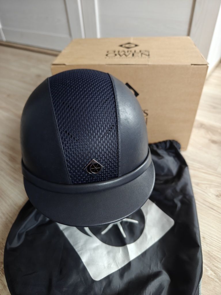 Kask jeździecki Charles Owen Ayr 8 leather 57cm ciemnogranatowy