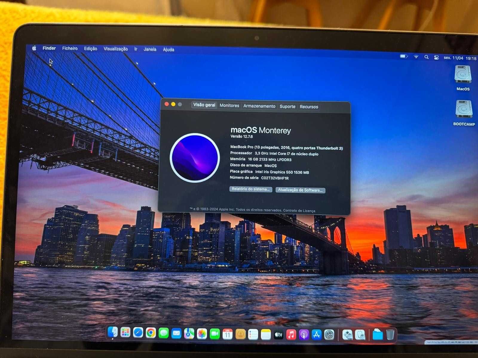 MacBook Pro 13" A1706 – i7 • 512GB SSD • 16Gb Ram • Como Novo