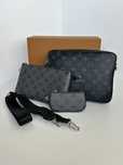 Louis Vuitton кожаная мужская сумка 3в1