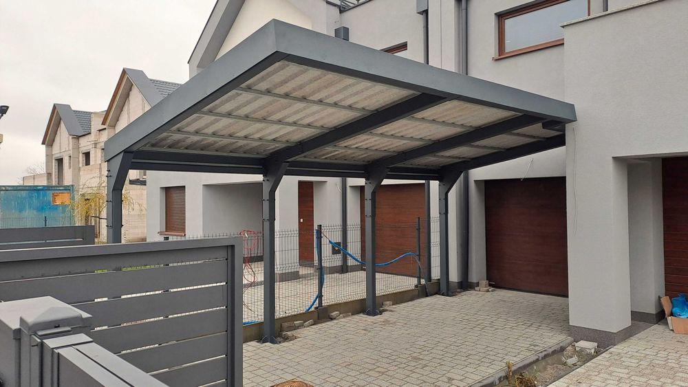 Wiata garażowa 6x6 m, carport - wiata samochodowa dwustanowiskowa