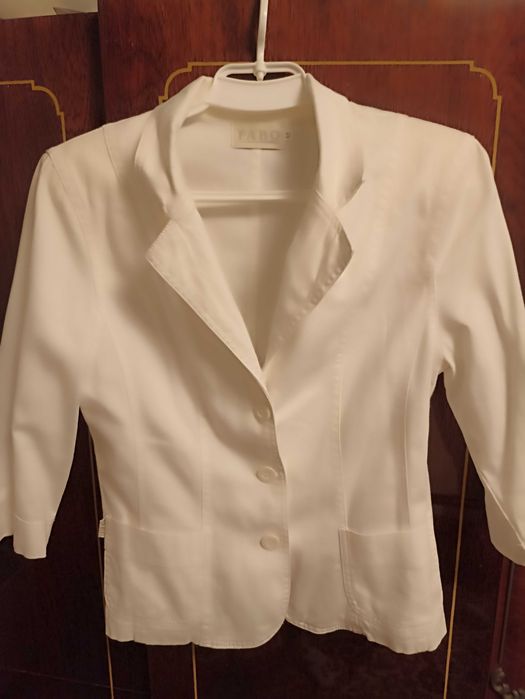 Білий жакет в ідеальному стані, котон ,р.48