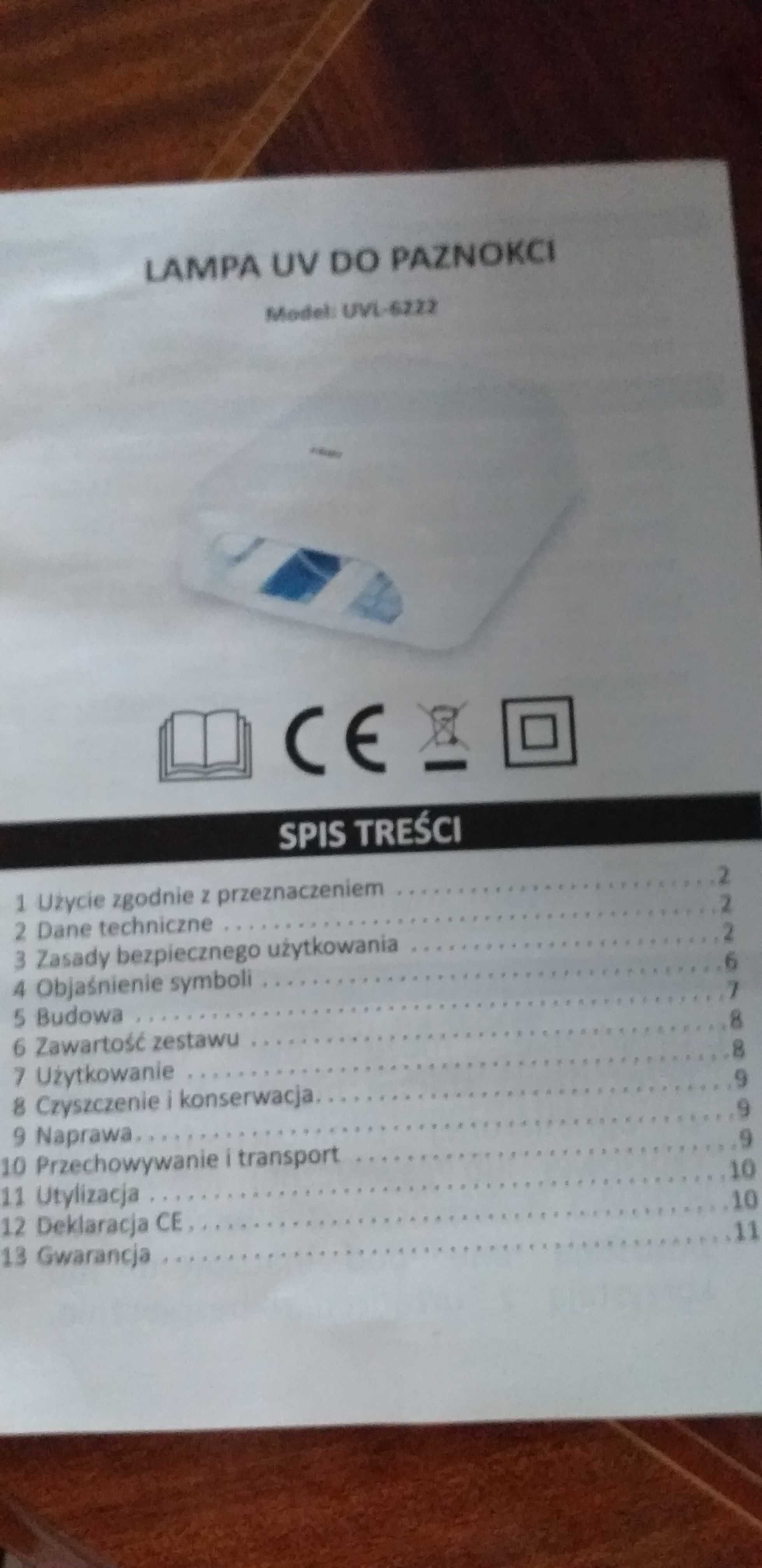Lampa UV do utwardzania lakieru hybrydowego i żelowego na paznokciach