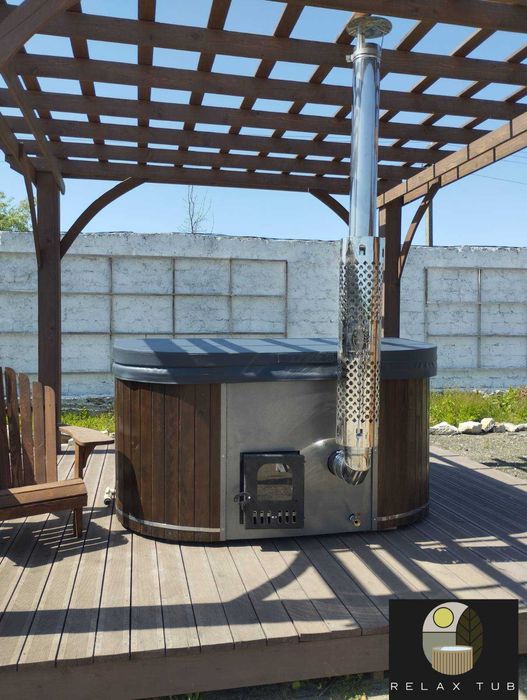 Чан Офуро на дровах. Спа купель з джакузі. Вироник.