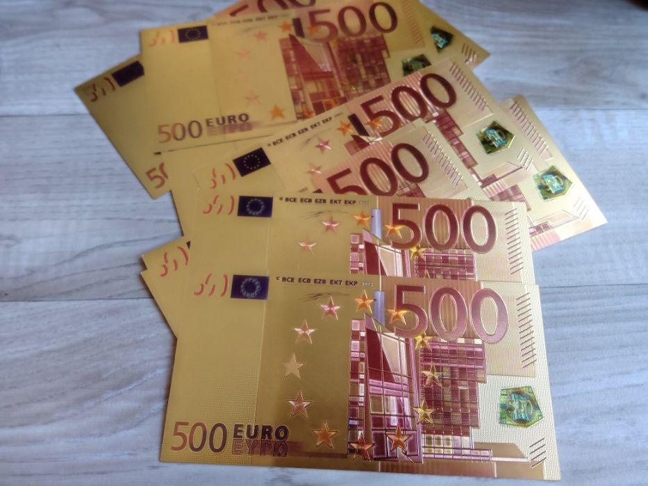 500 Euro - banknot złocony (kolor). Super!
