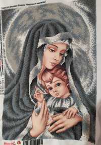 Картина вишита чеським бісером Мадонна з немовлям