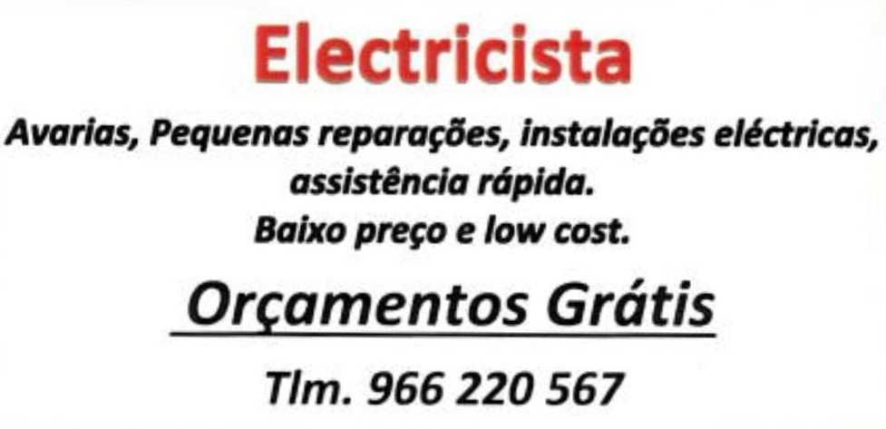 Electricista Reparações eléctricas low cost assistência rápida