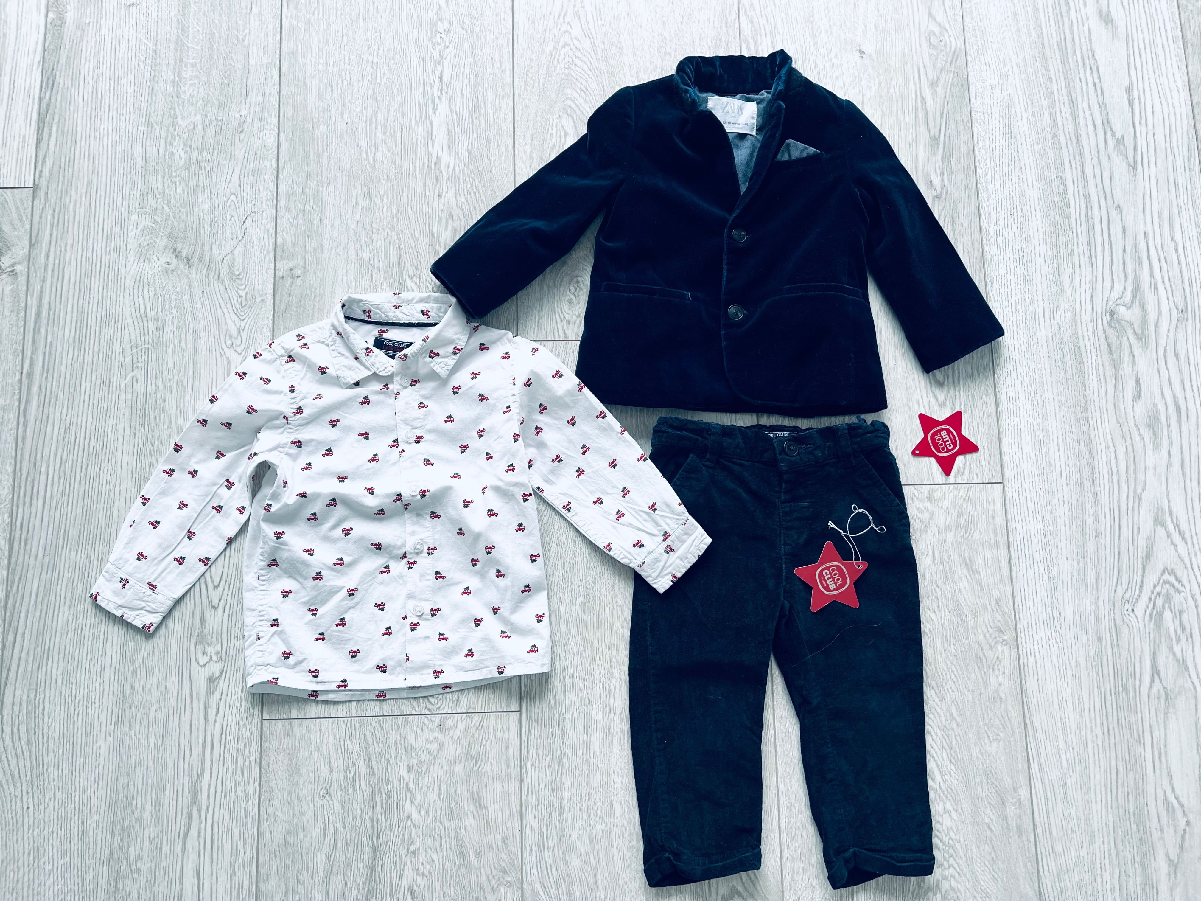 Zara Cool Club r. 86 komplet garnitur na swieta chrzciny marynarka