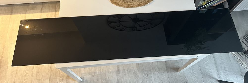 IKEA panel gorny czarny szklany Besta 180x40 cm