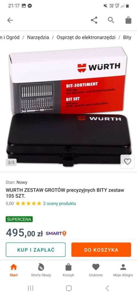 Wurth zestaw bitów 1/4 105 elementów