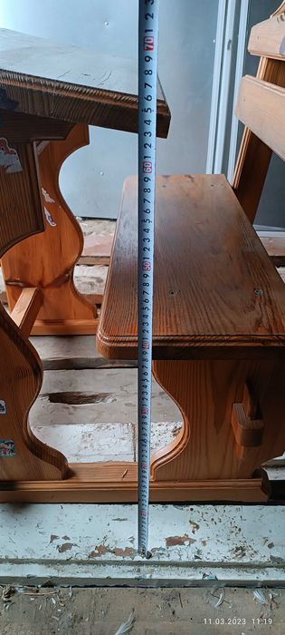 Парта лавка, з натурального дерева