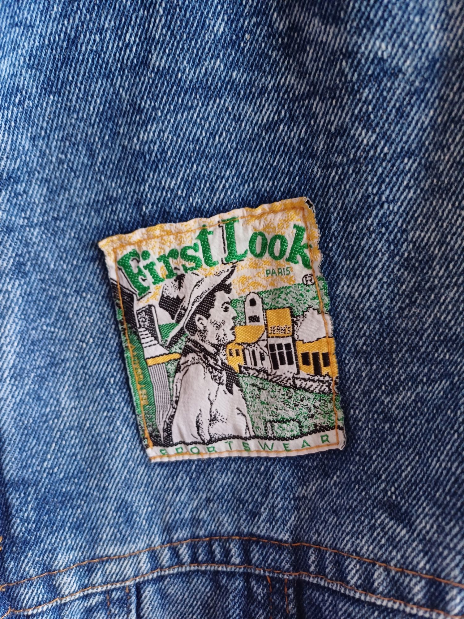 Винтажная утепленая джинсовая куртка First look  48/ M