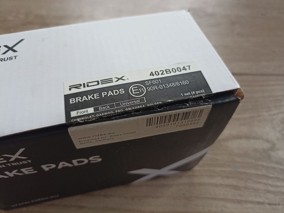Pastinhas de travão Ridex Novas