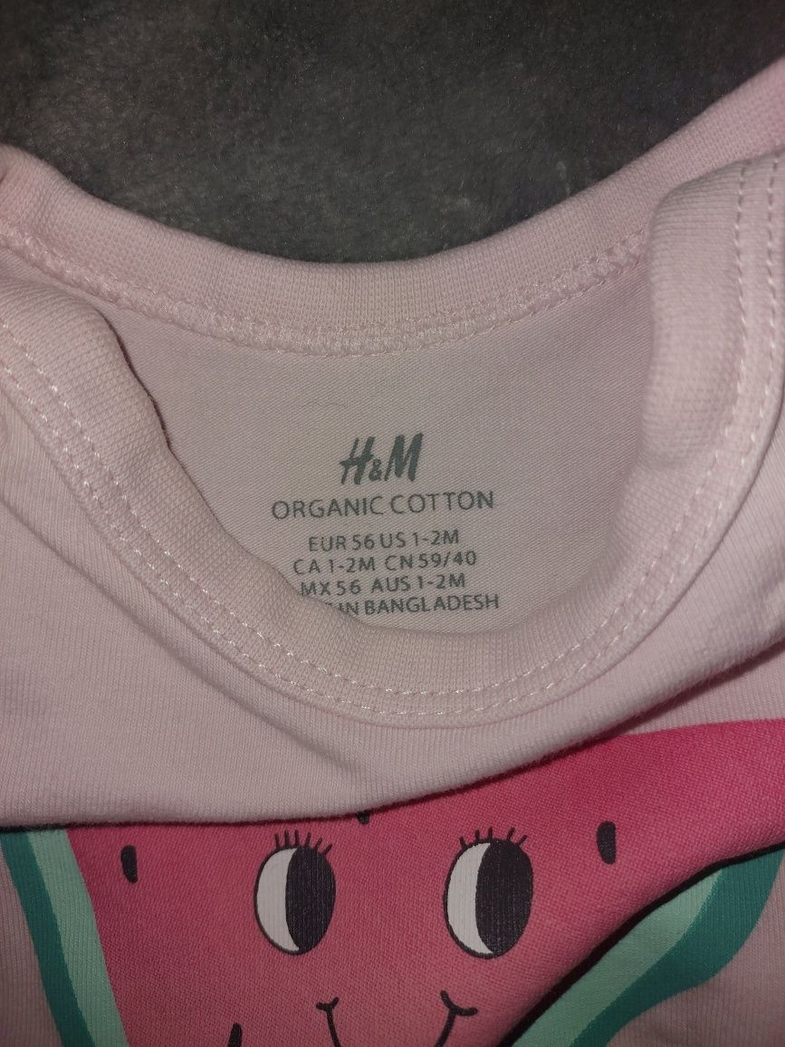 Komplet H&M rozmiar 56. Body, spodenki I czapeczka H&M, zestaw na lato