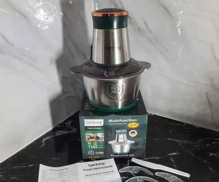 ПОТУЖНИЙ! Німецький подрібнювач 1300Вт, блендер, мясорубка, міксер