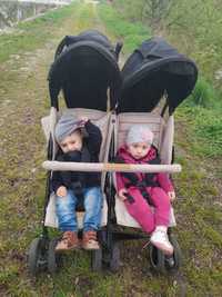 Wózek bliźniaczy spacerowy dla dwójki dzieci albo rok po roku