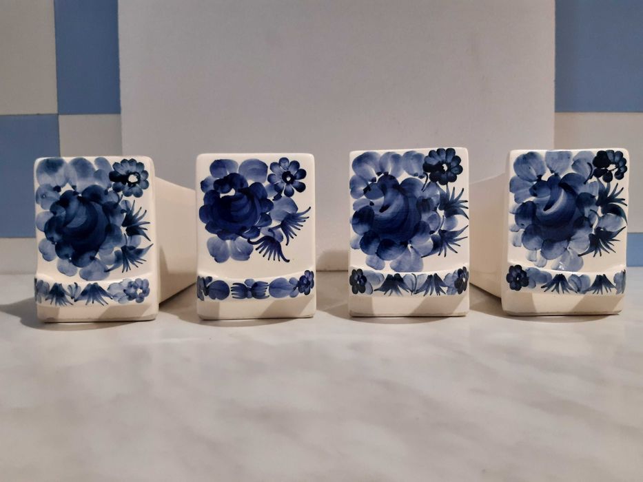 Szufladki fajansowe Włocławek Hand painted 4 sztuki