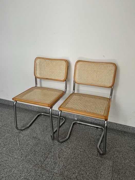Krzeslo Cesca Marcel Breuer Bauhaus Thonet plecione rattanowe
