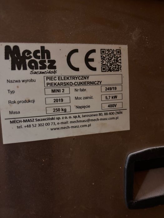 Piec cukierniczy mech masz modulowy