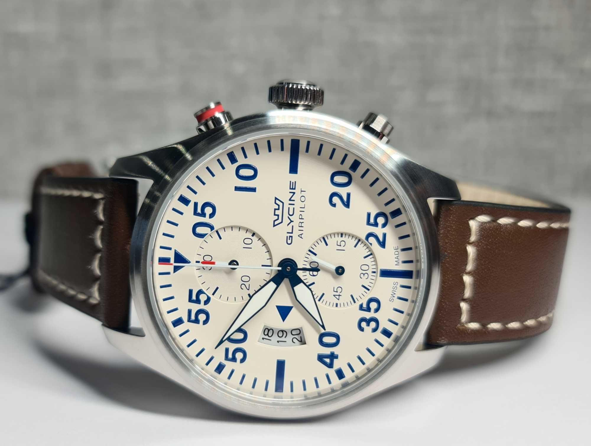 Чоловічий годинник Glycine Airpilot Chronograph Swiss Made Sapphir нов