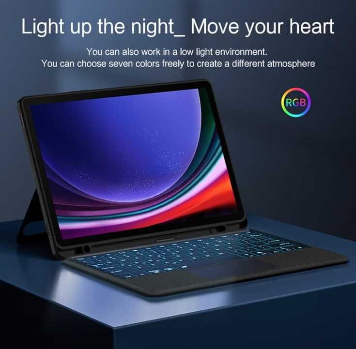 Etui Podświetlana Klawiatura z TouchPad do Samsung Galaxy Tab S9 FE