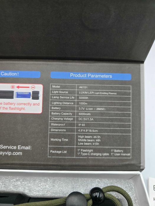 Mocna Latarka LED Taktyczna Kempingowa Powerbank Szperacz IP65