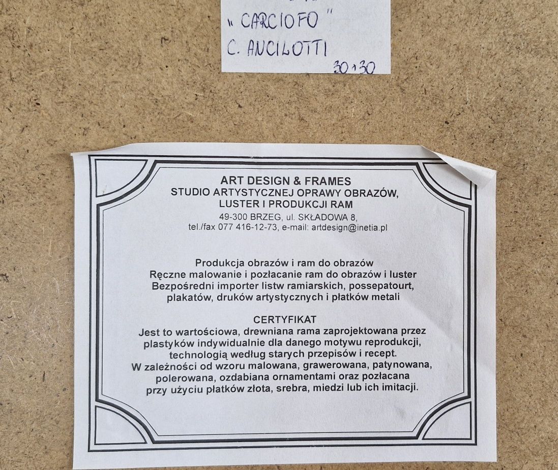Obraz w drewnianej ręcznie malowanej ramie